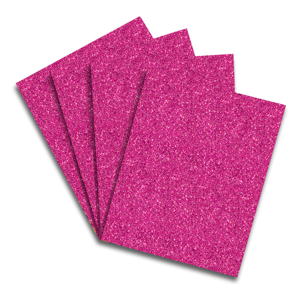 MiPremium Glitter Pink Heat Transfer Vinyl, Glitter Iron On Vinyl (Pack
